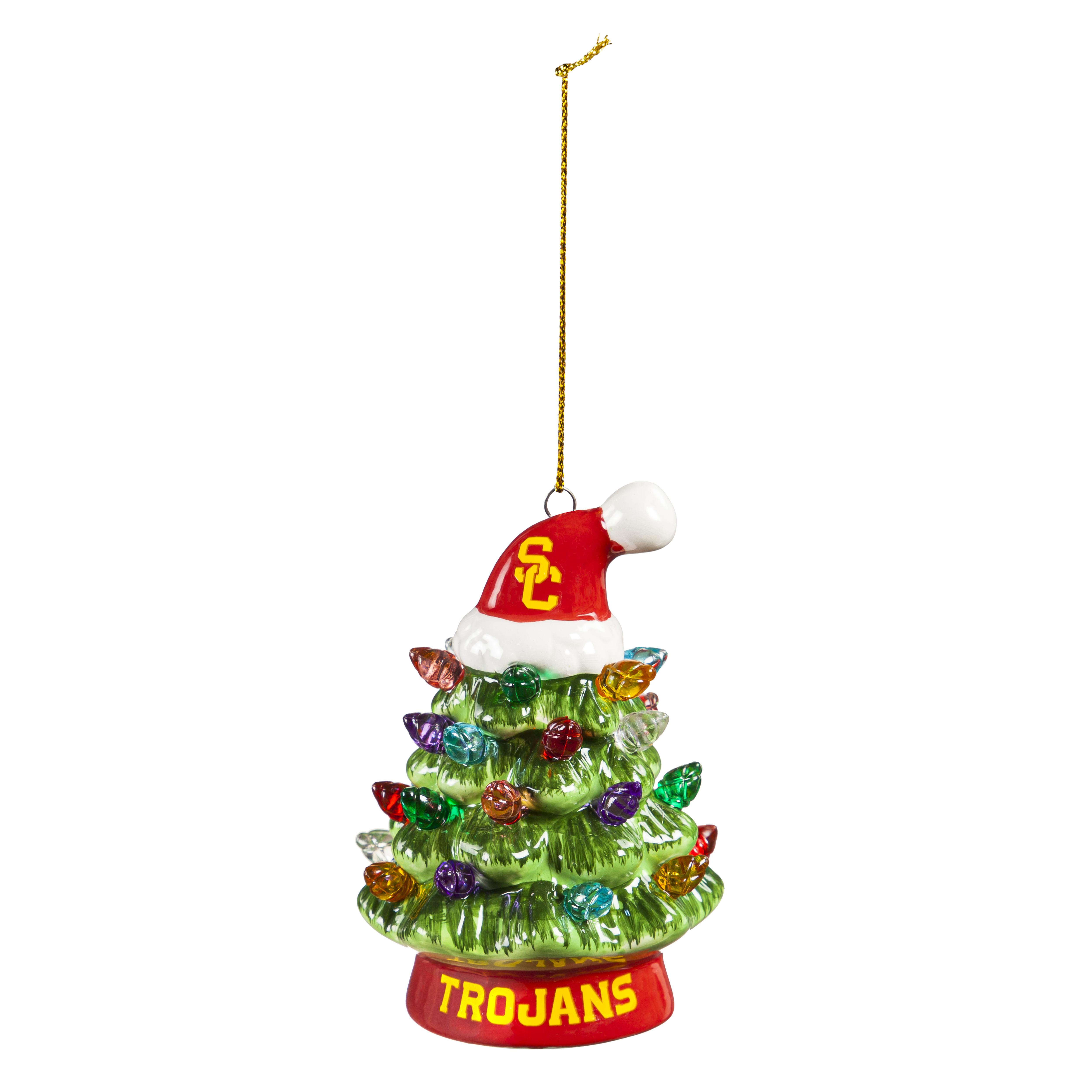 SC Interlock Trojans Light Up Christmas Tree Ornament by Evergreen image01